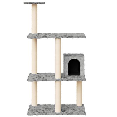 vidaXL Rascador para gatos con postes de sisal gris claro 119 cm