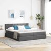 vidaXL Cama con tira de luces LED Gris oscuro 180 x 200 cm tela