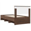 vidaXL Estructura de cama con cabecera Roble Marr&oacute;n 80 x 200 cm