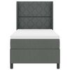 vidaXL Cama tipo Box Spring con colch&oacute;n Gris oscuro 90 x 200 cm tela