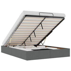 vidaXL Estructura cama otomana sin colch&oacute;n tela gris oscuro 140x200cm