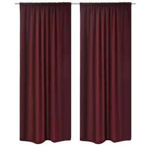 vidaXL Cortinas opacas 2 uds doble capa 140x245 borgo&ntilde;a ahorro energ&iacute;a