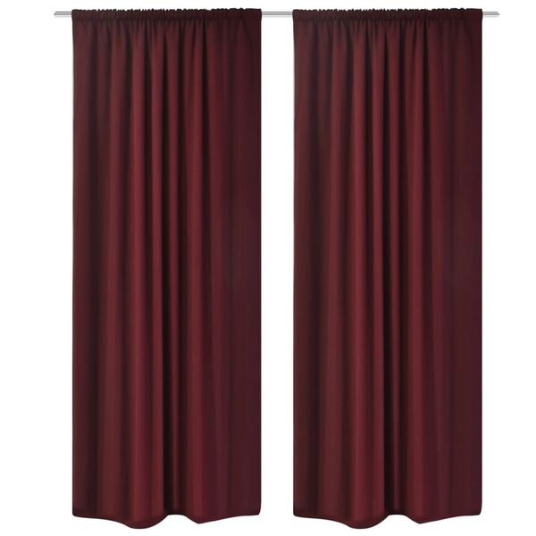 vidaXL Cortinas opacas 2 uds doble capa 140x245 borgo&ntilde;a ahorro energ&iacute;a