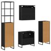 vidaXL Juego de muebles de ba&ntilde;o Roble Negro Madera de ingenier&iacute;a
