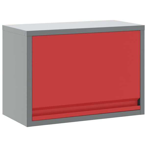 vidaXL Gabinete para Herramientas Rojo y gris 50 x 25 x 35 cm