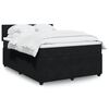 vidaXL Cama box spring con colch&oacute;n terciopelo negro 140x190 cm