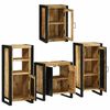 vidaXL Juego de muebles de baño 4 pcs Marrón Madera de mango maciza
