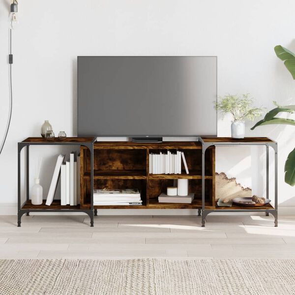 vidaXL Mueble de TV madera de ingenier&iacute;a roble ahumado 153x37x50 cm