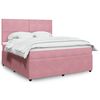 vidaXL Cama box spring con colch&oacute;n terciopelo rosa 180x200 cm