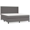 vidaXL Cama box spring con colch&oacute;n cuero sint&eacute;tico gris 160x200 cm