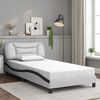 vidaXL Estructura de cama sin colch&oacute;n Hvar cuero sint&eacute;tico blanco y negro