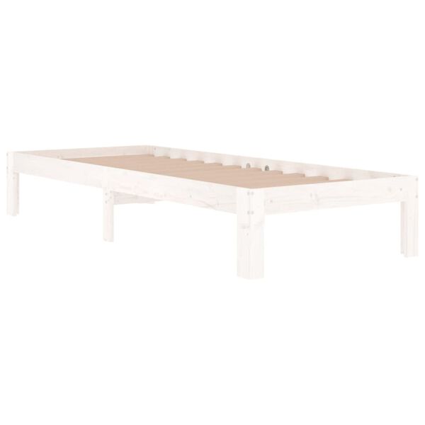 vidaXL Estructura de cama individual sin colch&oacute;n blanco 75x190 cm
