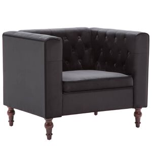 vidaXL Sill&oacute;n de terciopelo negro