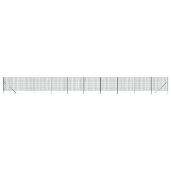 vidaXL Cerca de alambre de acero galvanizado verde 1,6x25 m