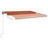 vidaXL Toldo de pie retr&aacute;ctil manual naranja y marr&oacute;n 450x350 cm