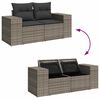 vidaXL Set de muebles de jard&iacute;n 6 pzas y cojines rat&aacute;n sint&eacute;tico gris