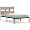 vidaXL Estructura de cama sin colch&oacute;n metal roble Sonoma 75x190 cm