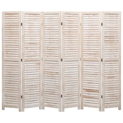 vidaXL Biombo de 6 paneles madera 210x165 cm