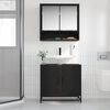 vidaXL Gabinete de Lavabo para Baño Roble Negro 65 x 33 x 60 cm