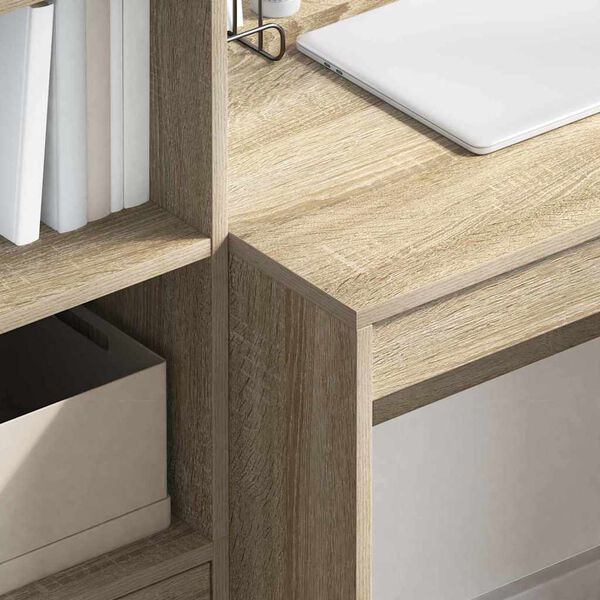 vidaXL Escritorio con caj&oacute;n 2 pcs Roble Sonoma