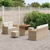 vidaXL Conjunto de sof&aacute;s de jard&iacute;n 8 pcs Beige rat&aacute;n sint&eacute;tico