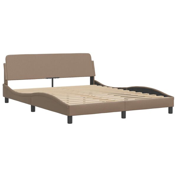 vidaXL Cama con colch&oacute;n Hvar cuero sint&eacute;tico capuchino 160x200 cm