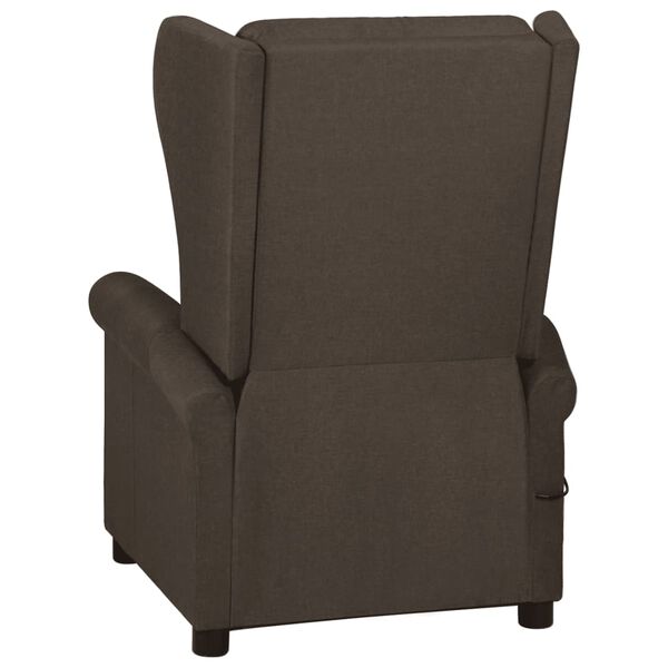 vidaXL Sill&oacute;n reclinable de tela marr&oacute;n oscuro