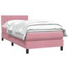 vidaXL Cama box spring con colch&oacute;n terciopelo rosa 100x220 cm