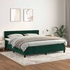 vidaXL Cama box spring con colch&oacute;n terciopelo verde oscuro 180x200 cm