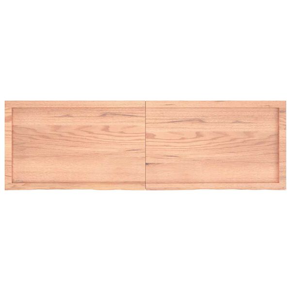vidaXL Encimera ba&ntilde;o madera maciza tratada marr&oacute;n claro 160x50x(2-4)cm