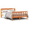 vidaXL Estructura cama con cabecero madera pino marr&oacute;n cera 140x200 cm