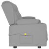 vidaXL Sill&oacute;n reclinable masaje 3 plazas con portavasos cuero PE gris