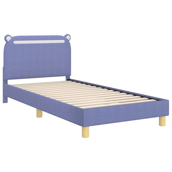 vidaXL Cama para niños con cabecero Azul jeans 90 x 190 cm tela