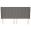 vidaXL Cabecero con orejas de tela gris oscuro 203x23x118/128 cm