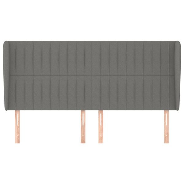 vidaXL Cabecero con orejas de tela gris oscuro 203x23x118/128 cm