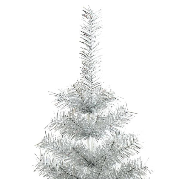 vidaXL &Aacute;rbol de Navidad artificial con soporte plateado PET 180 cm