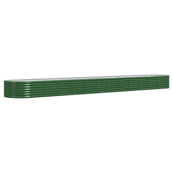 vidaXL Jardinera arriate acero galvanizado verde 512x80x36 cm