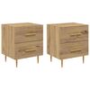 vidaXL Armario de Noche 2 pcs Roble artesanal 40 x 35 x 47,5 cm