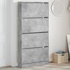vidaXL Mueble zapatero 4 cajones abatibles gris hormig&oacute;n 80x21x163,5cm