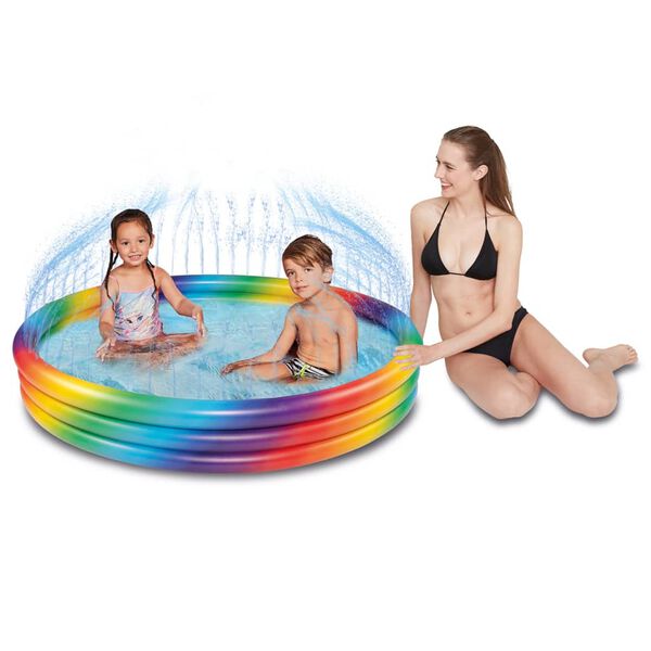 Happy People Piscina arcoiris con aspersor 150x25 cm