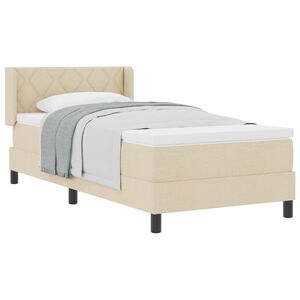 vidaXL Cama tipo Box Spring con colch&oacute;n Crema 200 x 100 cm Poli&eacute;ster