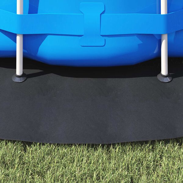 vidaXL Lona para el fondo de la piscina Negro &Oslash; 366 cm Tela no tejida