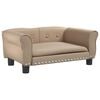 vidaXL Cama para perros de cuero sint&eacute;tico color capuchino 70x45x30 cm