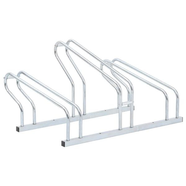 vidaXL Soporte para 3 bicicletas suelo independiente acero galvanizado