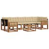 vidaXL Conjunto de sof&aacute;s de exterior con coj&iacute;n 8 pcs Natural y Beige