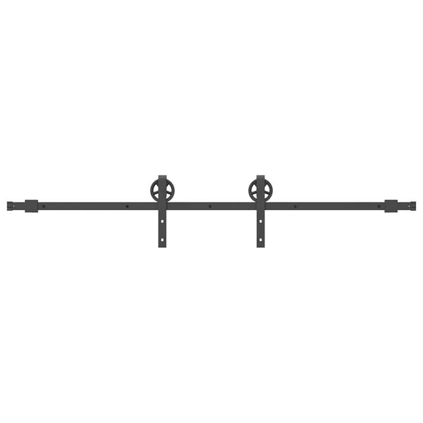 vidaXL Kit de herrajes para puertas correderas acero negro 200 cm