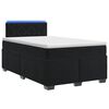 vidaXL Cama con Base Tapizada, Colch&oacute;n y Luz LED Negro 120 x 190 cm