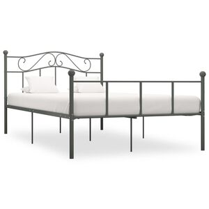 vidaXL Estructura de cama sin colchón metal gris 160x200 cm