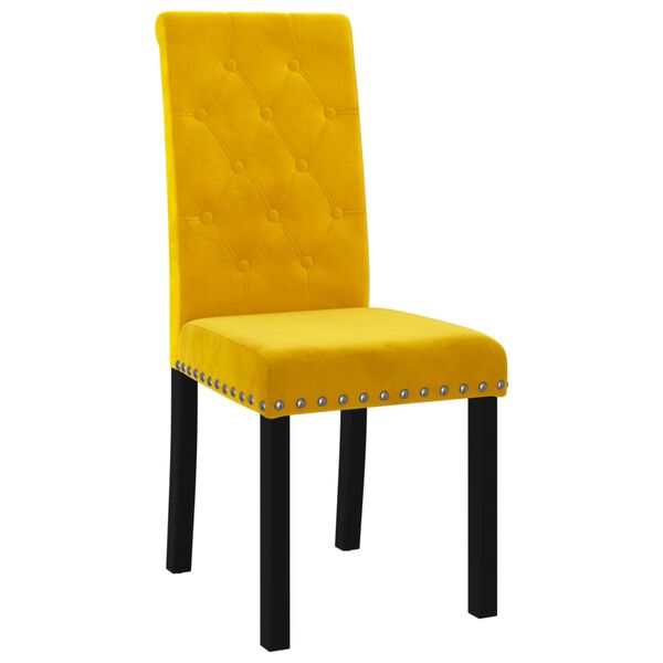 vidaXL Sillas de comedor 2 uds terciopelo amarillo