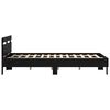 vidaXL Estructura de cama con cabecera Roble Negro 160 x 200 cm
